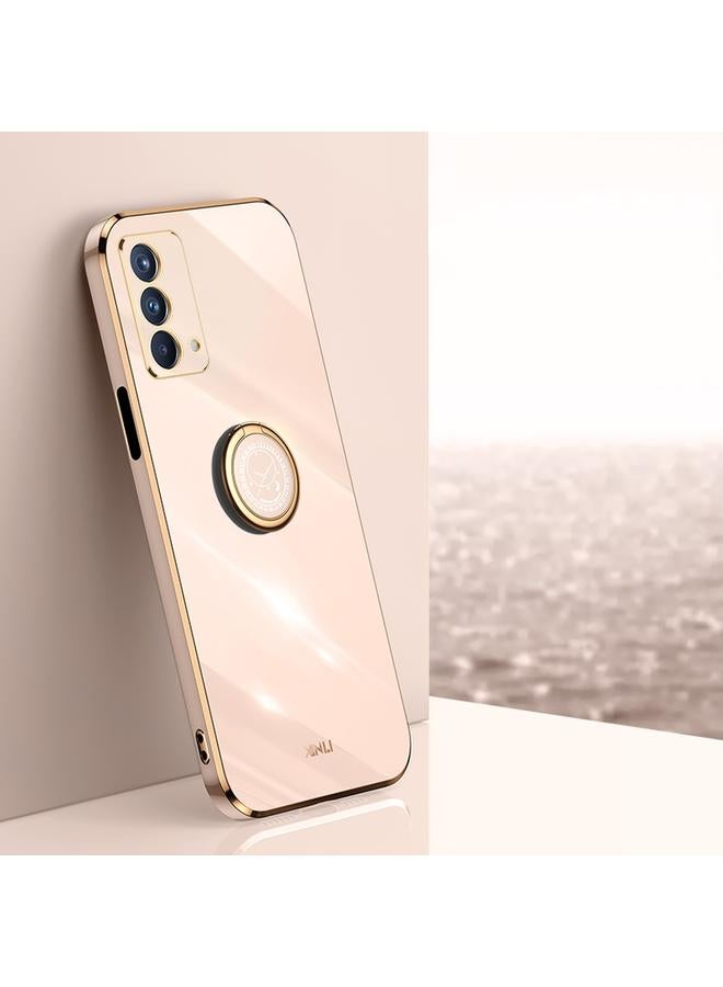 Case For OPPO A93 Straight Edge 6D Electroplate TPU Phone Case with Ring Holder