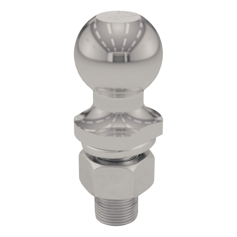 Curt Curt 40051 Stainless Steel Trailer Hitch Ball, 3,500 Lbs, 1-7/8-Inch Diameter, 1 X 2-1/8-Inch Shank - Image 1