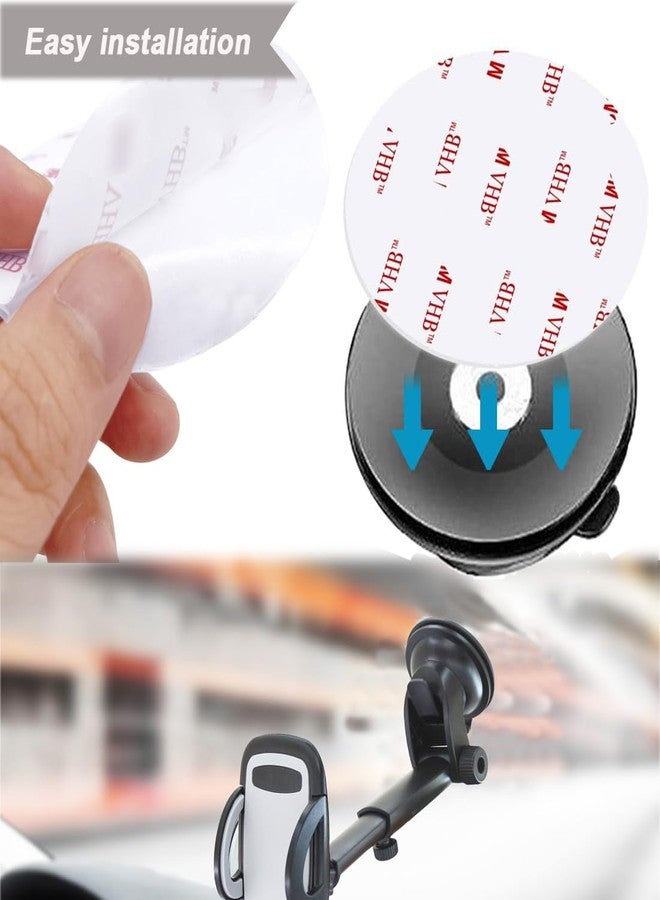 CKANDAY 10 Pack 80mm (3.15") Circular Double Sided Sticky Pads, Strong Car Sticky Adhesive Replacement for Car Mount Mounting Holder Disk Windshield GPS Camera Lock Sucker Suction Cup Hook Dashboard Bracket - Image 5