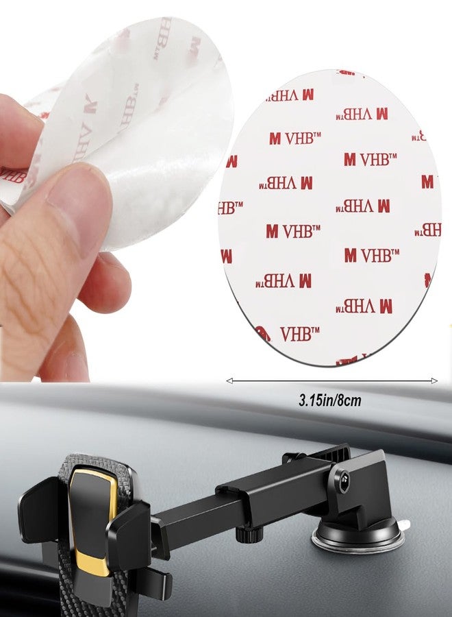 CKANDAY 10 Pack 80mm (3.15") Circular Double Sided Sticky Pads, Strong Car Sticky Adhesive Replacement for Car Mount Mounting Holder Disk Windshield GPS Camera Lock Sucker Suction Cup Hook Dashboard Bracket - Image 2