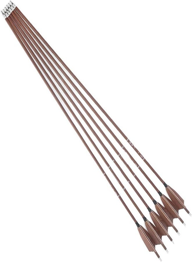 Futaba 31 inch Wood Grain Carbon Archery Arrows for Target Practice (6 pcs) - Spine 500 - Image 2