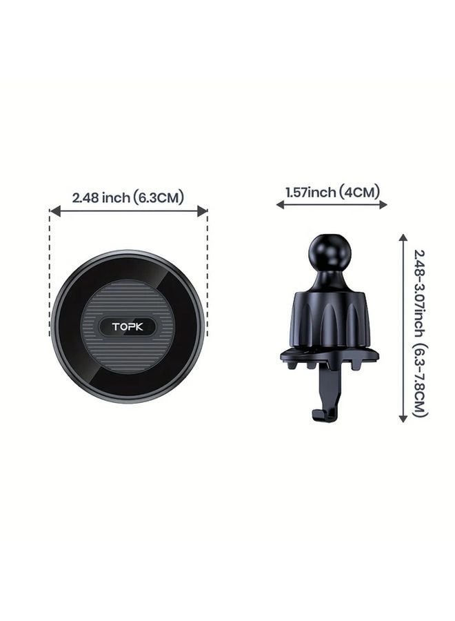 Black Magnetic Car Phone Mount Powerful Magnetism Single Hand Operation Compatible with iPhone 15 14 13 12 Pro Max Plus - Image 3