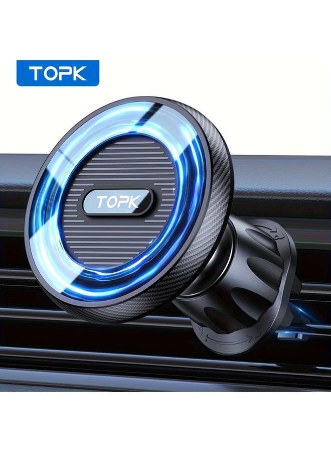 Black Magnetic Car Phone Mount Powerful Magnetism Single Hand Operation Compatible with iPhone 15 14 13 12 Pro Max Plus - Image 2