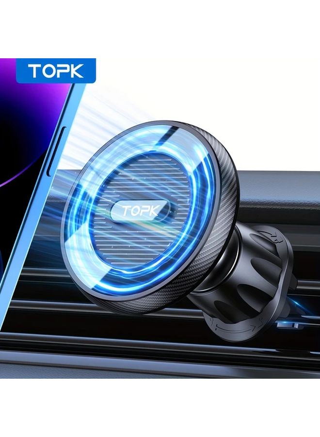 Black Magnetic Car Phone Mount Powerful Magnetism Single Hand Operation Compatible with iPhone 15 14 13 12 Pro Max Plus - Image 4