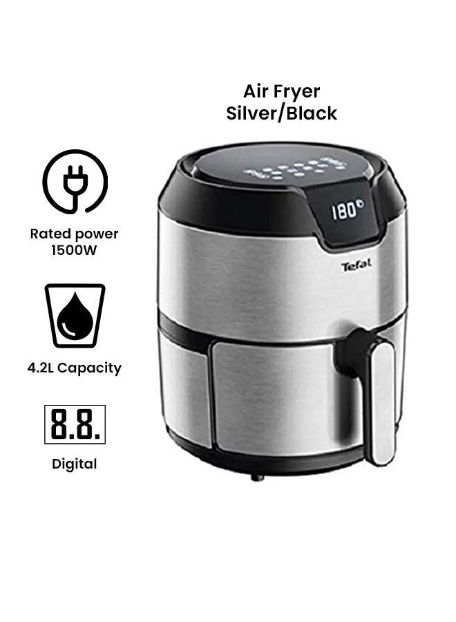 Tefal Easy Fry Digital Interface  Oil-less Fryer, airfryer, Healthy cooking, Metal/Stainless Steel 4.2 L 1500 W EY401D27 Silver/Black - Image 2