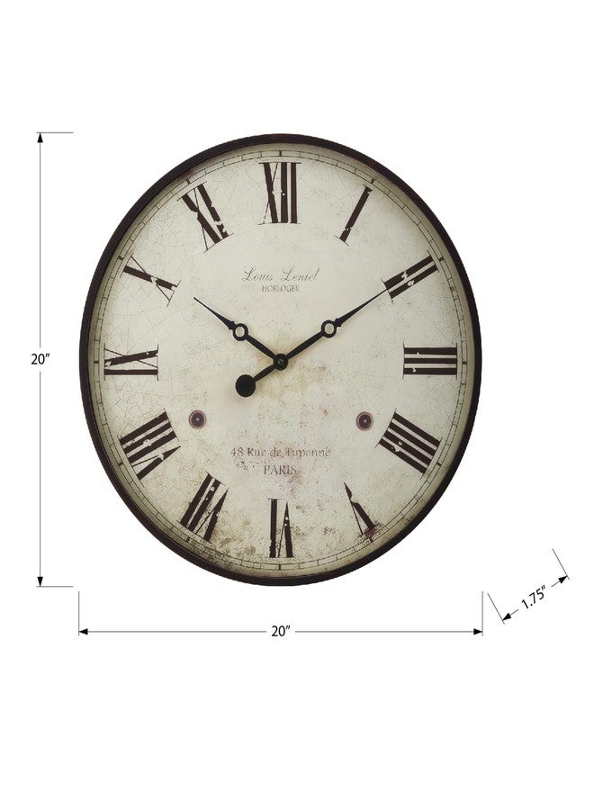 Monarch Specialties I 9057 Clocks, 20" Round, Wall Clock, Antique Brown, Transitional - Image 3