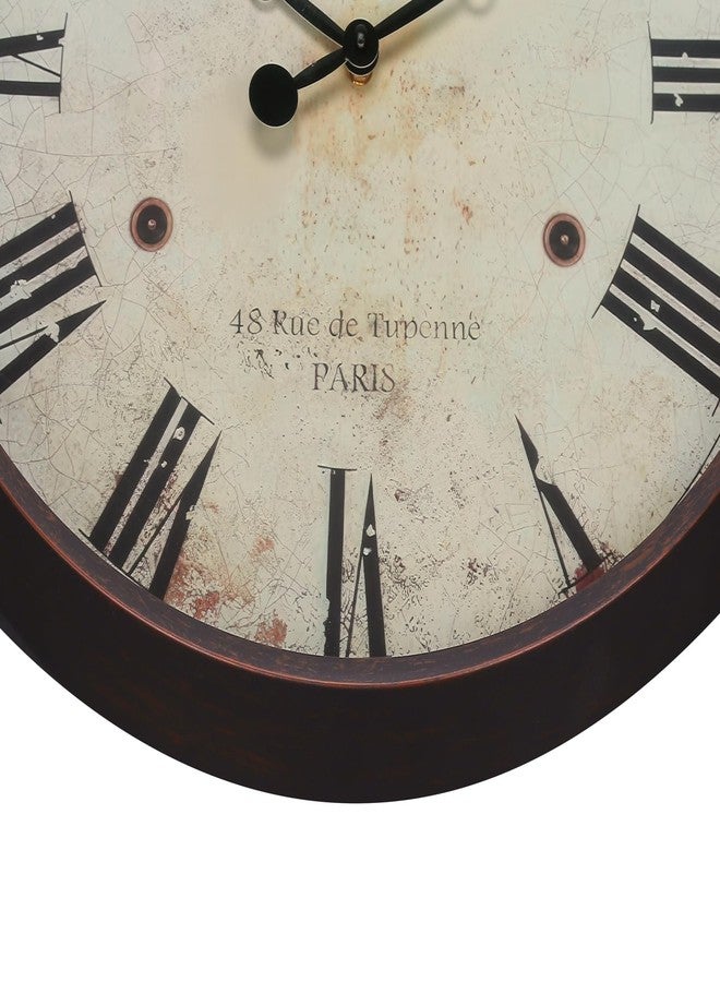 Monarch Specialties I 9057 Clocks, 20" Round, Wall Clock, Antique Brown, Transitional - Image 4