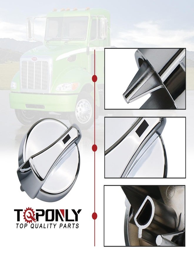 TQPONLY مقابض تحكم مروحة المدفأة من الكروم من TQPONLY (3 قطع) | متوافقة مع مفتاح وحدة التحكم في المناخ HVAC لشاحنات Peterbilt 330، 350، 357، 367، 375، 378، 379، 384، 386، 387 | بديل للأرقام 702-5401 و121-0001-000 - Image 4