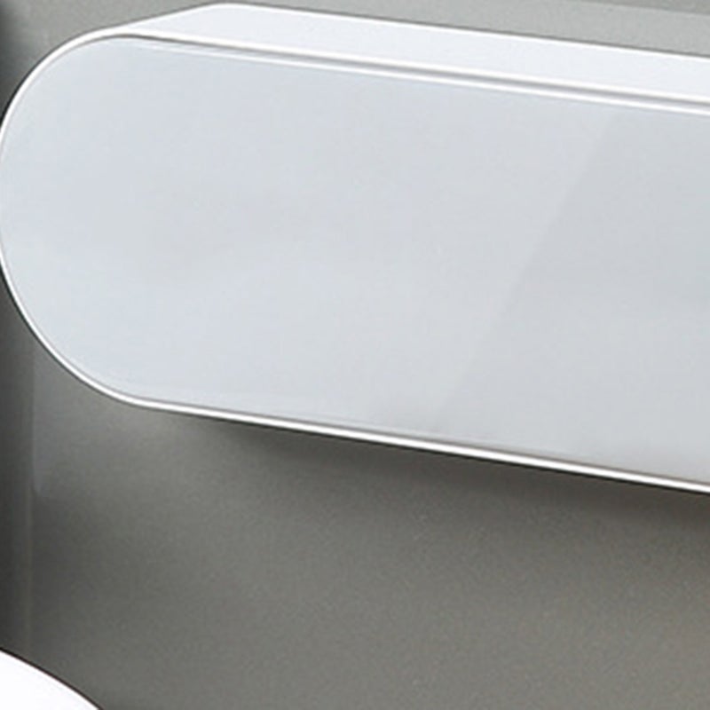 Drain Wall Mounted Soap Box Non Punching Wall Mounted Universal Shower Soap Holder with Dustproof Flip Cover Nordic Grey Width 29.5cm - Image 4