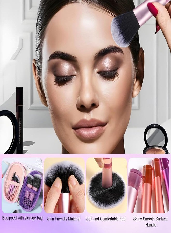 ماي كرييت مجموعة فرش مكياج للسفر من MAYCREATE® مكونة من 10 قطع مع حقيبة بسحاب، شعيرات صناعية، مقابض قصيرة، تشمل فرش المزج، وفرش تحديد الوجه، وفرش ظلال العيون، مجموعة سفر أساسية - Image 3