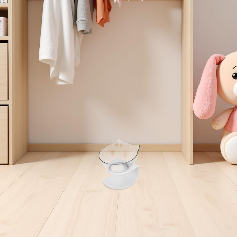 وعاء تغذية القطط بزاوية ميل 15 درجة، وعاء واقي للقطط يحمي عنق القط أثناء الشرب، وعاء ماء مرتفع - Image 5
