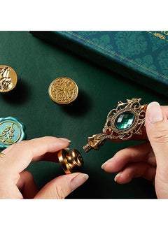 Generic Wax Seal Stamp Kit with Gift Box, 90 Pcs Wax Seal Beads and 3 Wax Seal Stamp, Sealing Wax Warmer, Vintage Wax Seal Stamp Wax Seal Metallic Pen, Anti-Scalding Wax Melting Spoon, Wax Sealing Beads Wax Seal Kit for Gift and Decoration  - Image 5