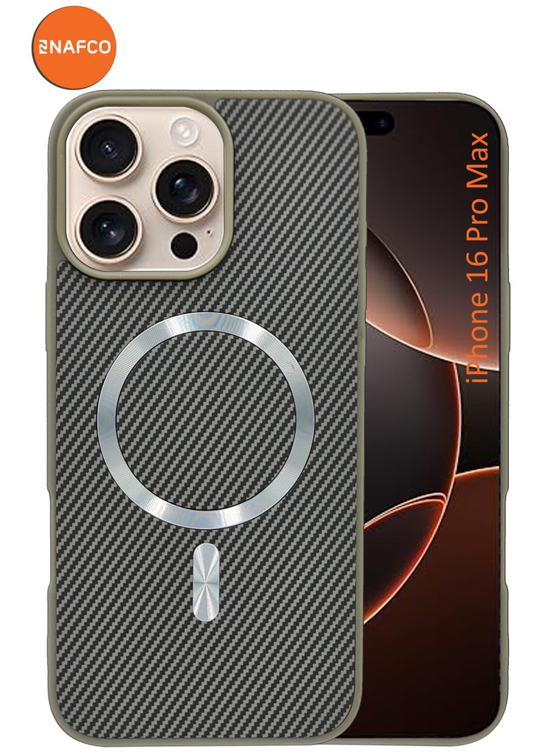 Ruled Designed Premium Magsafe Case Compatible for iPhone 16 Pro Max - Grey - Image 1