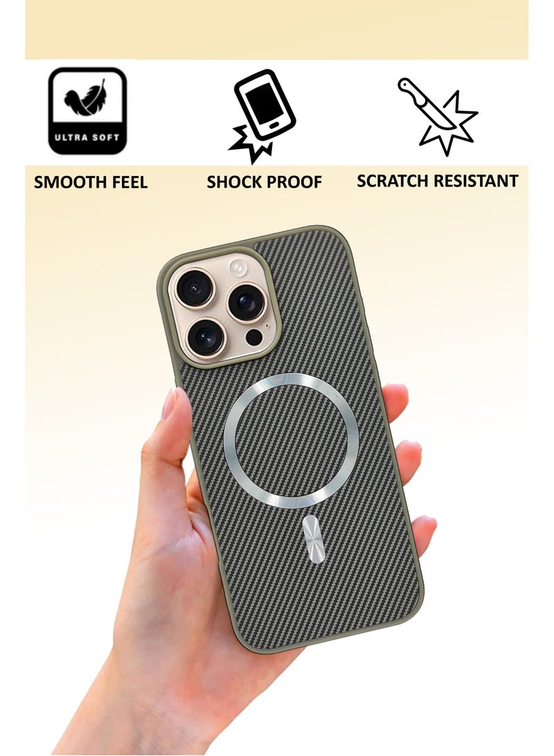 Ruled Designed Premium Magsafe Case Compatible for iPhone 16 Pro Max - Grey - Image 3