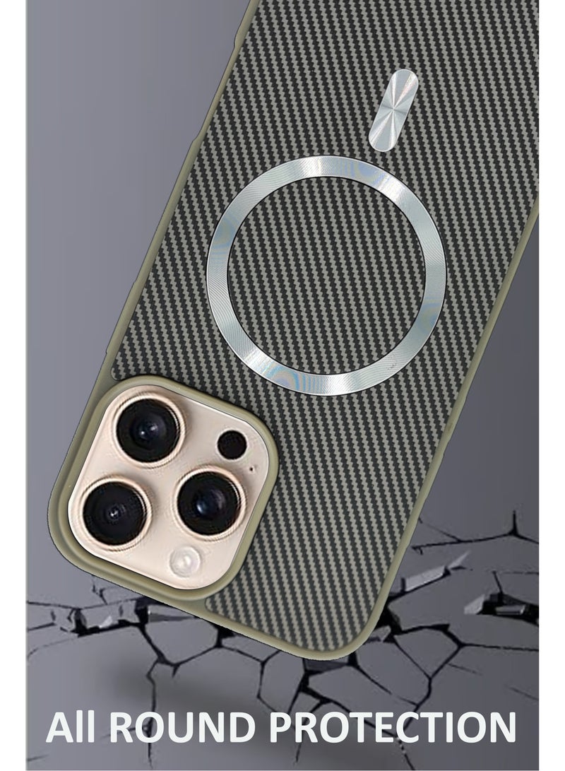 Ruled Designed Premium Magsafe Case Compatible for iPhone 16 Pro Max - Grey - Image 4