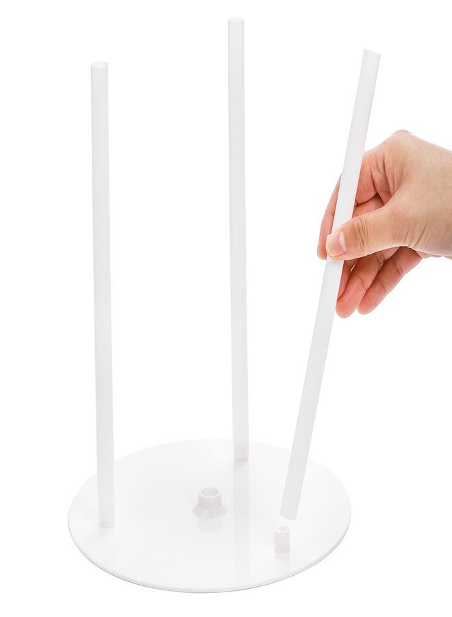 ZEAYEA 24 Pieces Cake Dowel Rods with 8 Pieces Cake Separator Plates for 4, 6, 8, 10 Inch 4 Tiered Cakes, Plastic Cake Sticks Support Rods and Cake Boards for Cake Construction and Stacking - Image 4