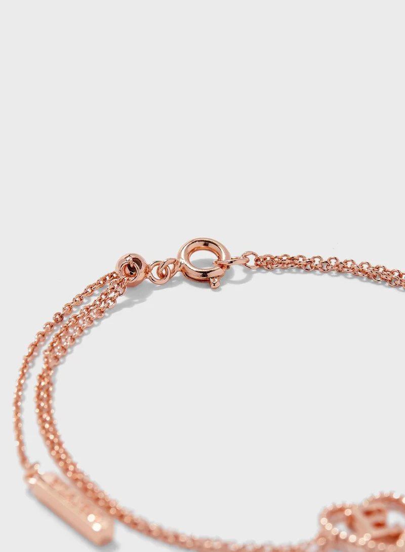 OLIVIA BURTON OBJIHBE03 Heart Initial Chain E-Charm Bracelet