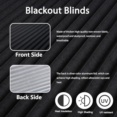 Maritown Window Blinds Cordless Blackout No Drill Cut to Size Clip On Stick On Self Adhesive Temporary Blinds Pleated Paper Blinds for Windows Doors Shades for Home Nursery Bedroom Kitchen Bathroom - Image 5