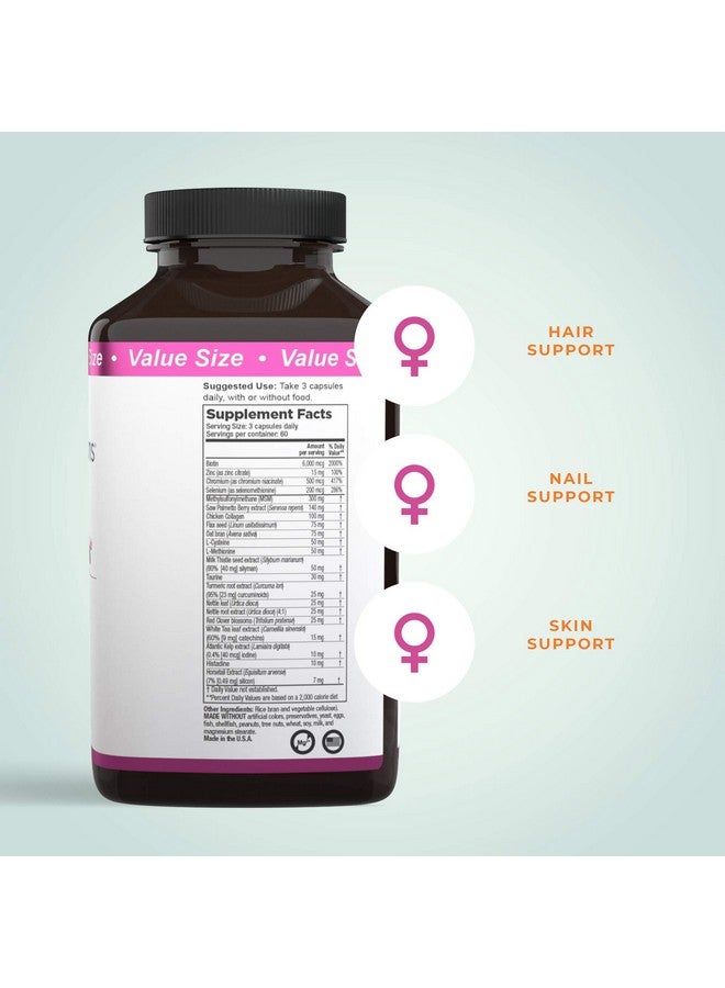 Life Seasons Beaut Hair Nail And Skin Supplement Maintain Healthy Hair And Nail Growth Supports Clear Skin Nail Strengthener Contains Biotin Collagen Turmeric 180 Capsules - Image 3