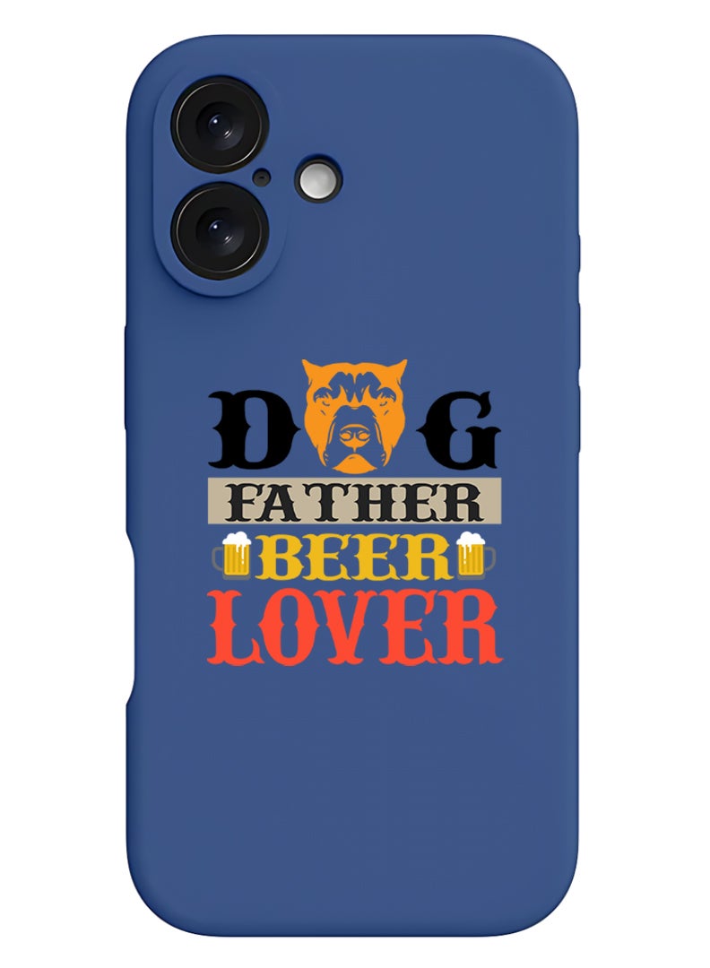 Theodor iPhone 16 Blue Protective Slim Fit Case Liquid Silicone Cover with Full Body Protection Anti-Scratch Shockproof Case For iPhone - Dog mom - Image 1