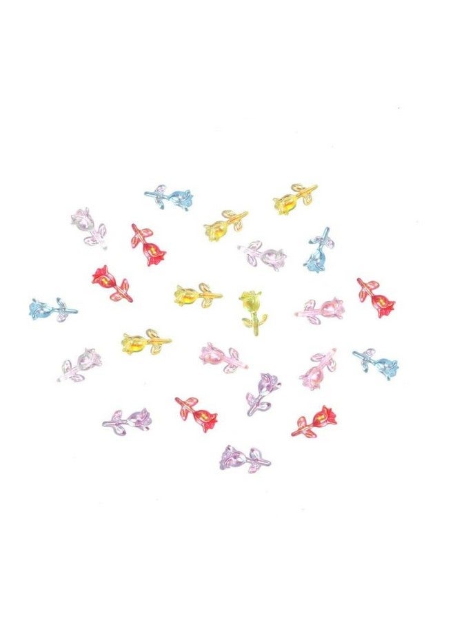 NPAH Aurora Rose AB Transparent Nail Resin Decoration Mini Rose Ornaments Nail Jewelry Acrylic Nail Stones Gems for 3D Nails Art Decorations (6COLOUR Rose Flower Set) - Image 5