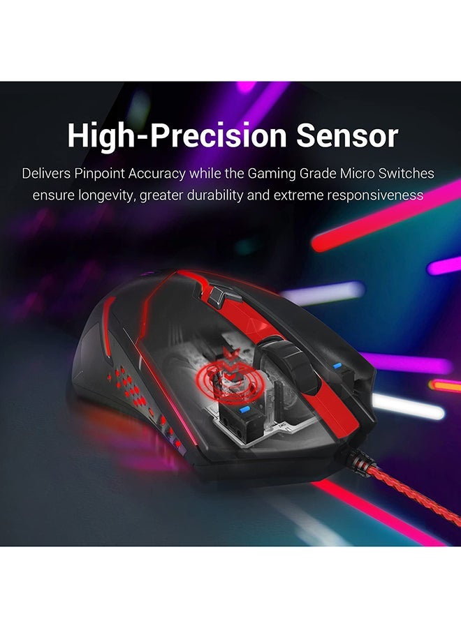 Redragon M601 Gaming Mouse Wired with red led, 3200 DPI 6 ons Ergonomic CENTROPHORUS Gaming Mouse for PC - Image 5