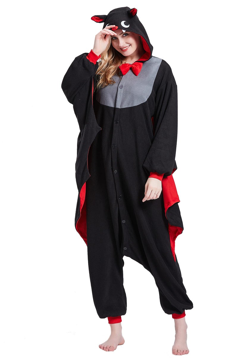 Magicalani Bat Onesie Adult Soft Polyester Animal Pajamas Cozy Winter Sleepwear Cute for Men Women - Image 2