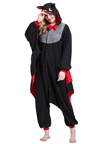 Magicalani Bat Onesie Adult Soft Polyester Animal Pajamas Cozy Winter Sleepwear Cute for Men Women - Image 1