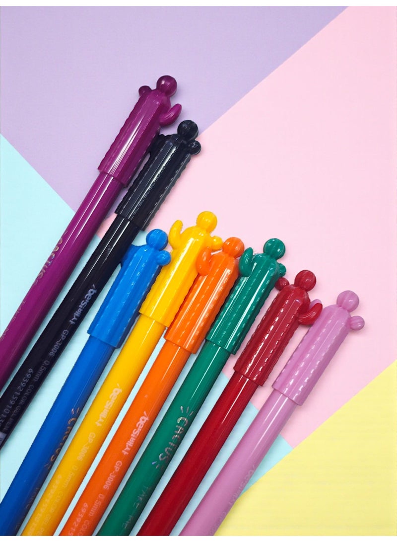 كاكتوس اقلام جل ملونه شكل صبارة-8 اقلام - Image 5