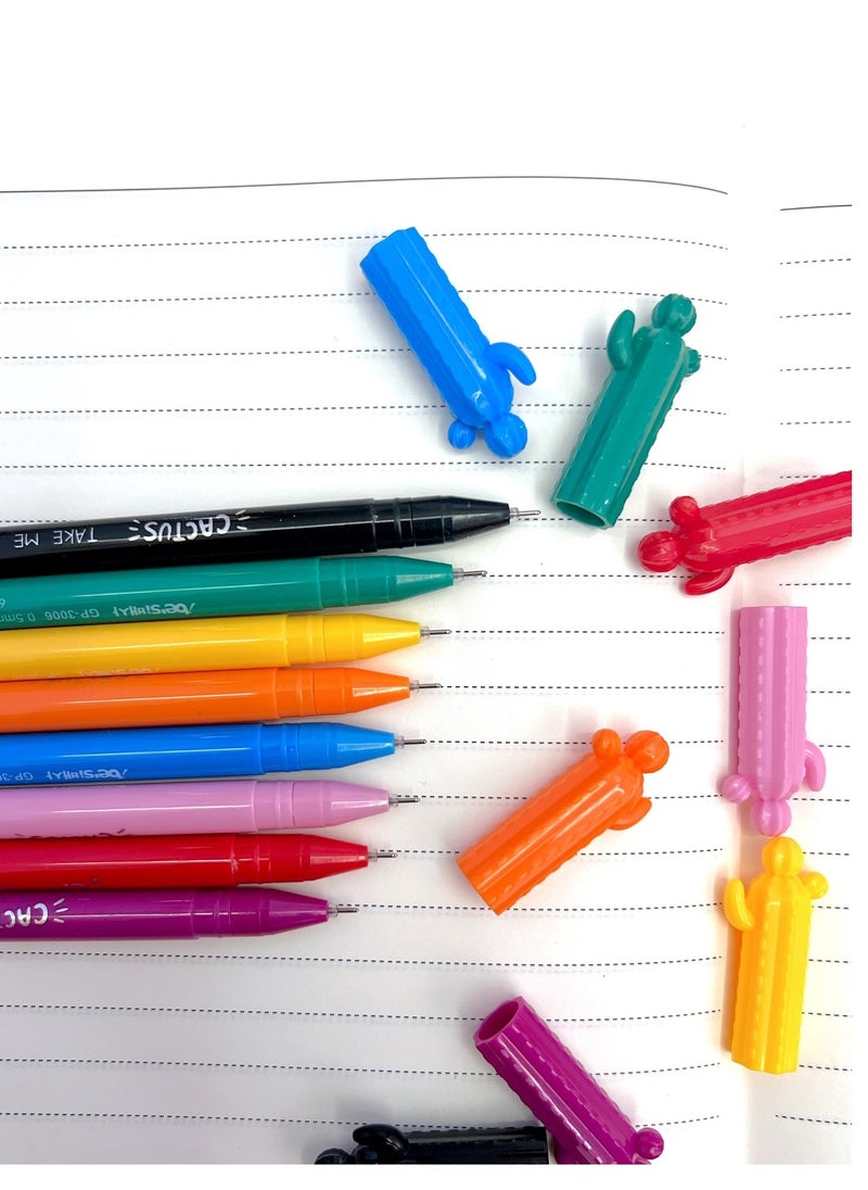 Generic - Cactus Color Gel Pens Set of 8-Multicolour - Image 1