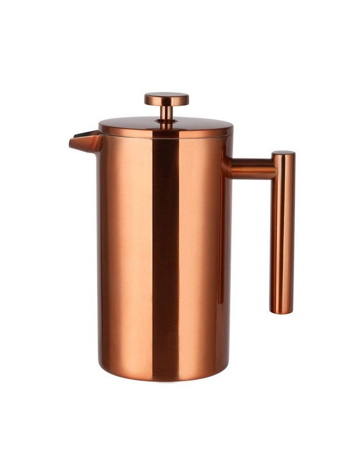 InstaCuppa French Press Coffee Maker 1000 ML, 304 Grade Stainless Steel Metal Build, 4 Part Superior Filtration, Double Walled Construction, Dishwasher Safe, (Copper) - Image 1