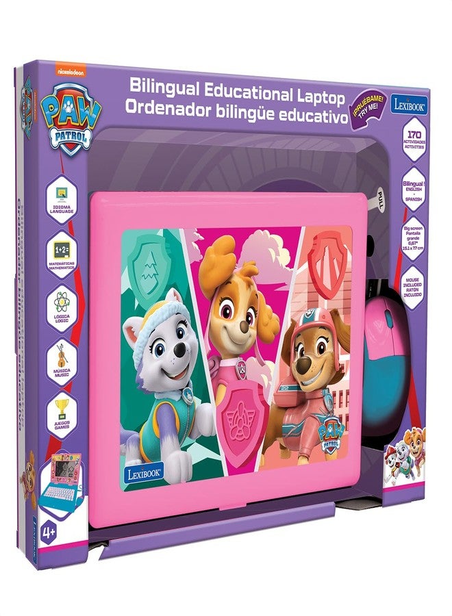 Lexibook, Paw Patrol, Bilingual and Educational Laptop Spanish/English, Toy for Children, 170 Activities to Learn, Play Games and Music, Large Screen, Pink/Blue, JC599PAGi2 - Image 3