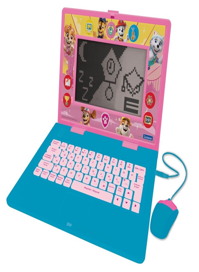 Lexibook, Paw Patrol, Bilingual and Educational Laptop Spanish/English, Toy for Children, 170 Activities to Learn, Play Games and Music, Large Screen, Pink/Blue, JC599PAGi2 - Image 1
