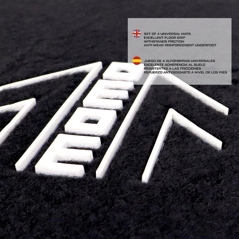 MOMO COMPLETE SET 4 PIECES UNIVERSAL CAR MATS 015 BLACK/WHITE - Image 3