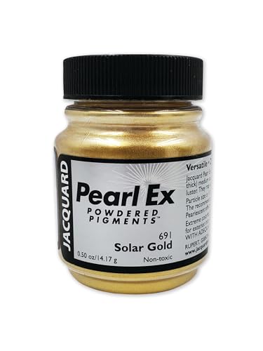 Jacquard Pearl Ex Pigment Powder 0.5 oz Solar Gold - Loose Mica Powder for Epoxy Resin, Watercolors, Calligraphy Ink & Clay - Epoxy Pigment Powder - Epoxy Resin Color - Image 1
