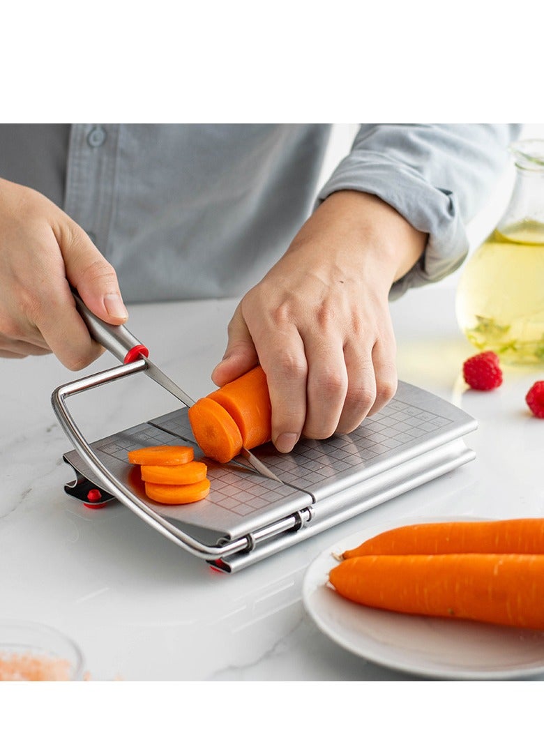 Cheese Slicer, Multipurpose Cheese Cutter Stainless Steel Cheese Slicers for Block Cheese, er, Sausages, Fruits Kitchen Gadget Cheese Cutting Board  - Image 3