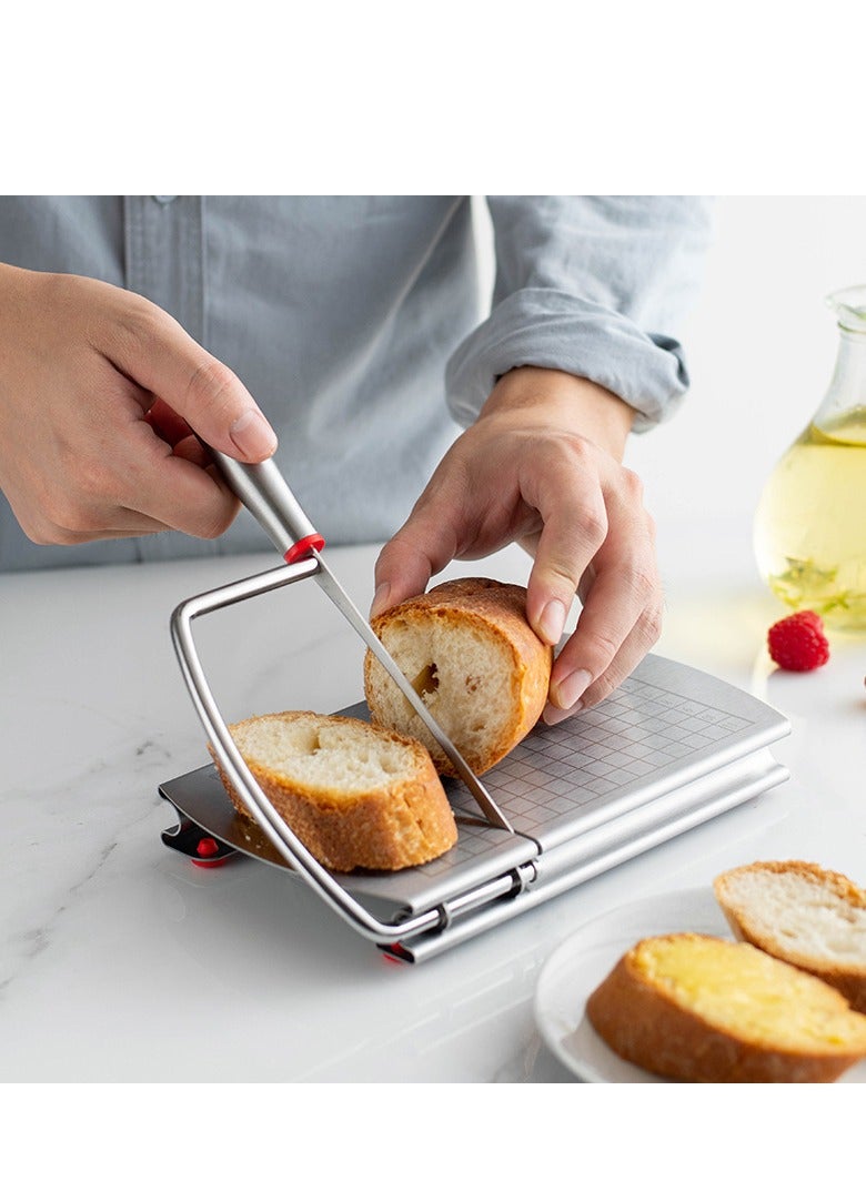 Cheese Slicer, Multipurpose Cheese Cutter Stainless Steel Cheese Slicers for Block Cheese, er, Sausages, Fruits Kitchen Gadget Cheese Cutting Board  - Image 4