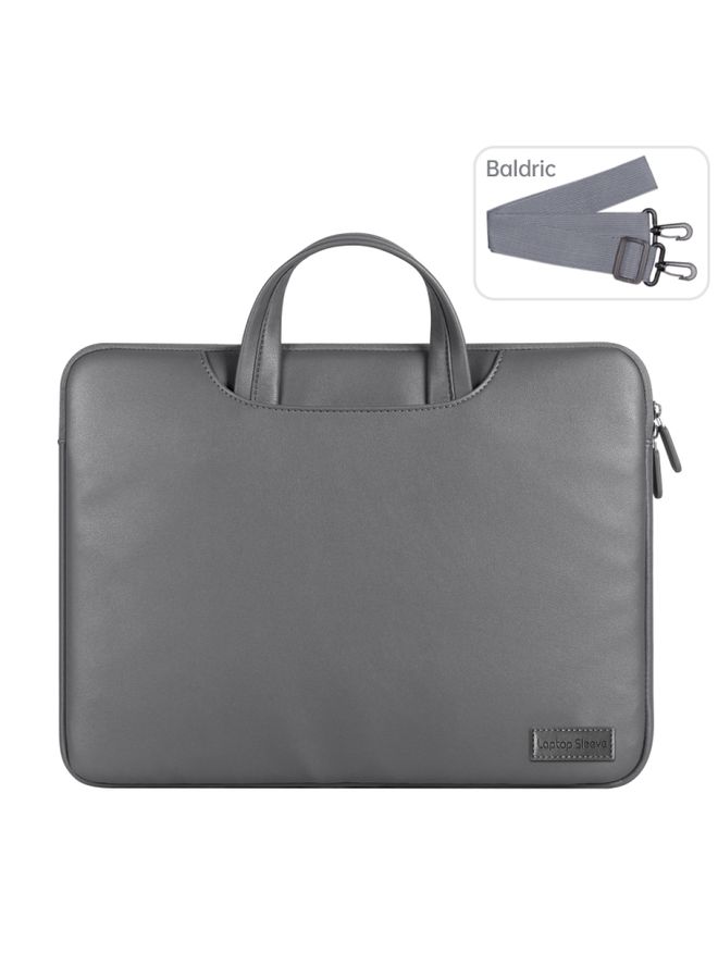 Waterproof PU Laptop Bag Inner Bag, Size:15 inch(Grey)
