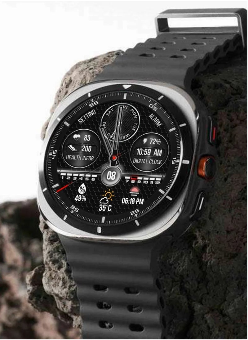 FEND FEND W7 Smart Watch Ultra with 47 mm Display and Wireless Charger Black  - Image 3