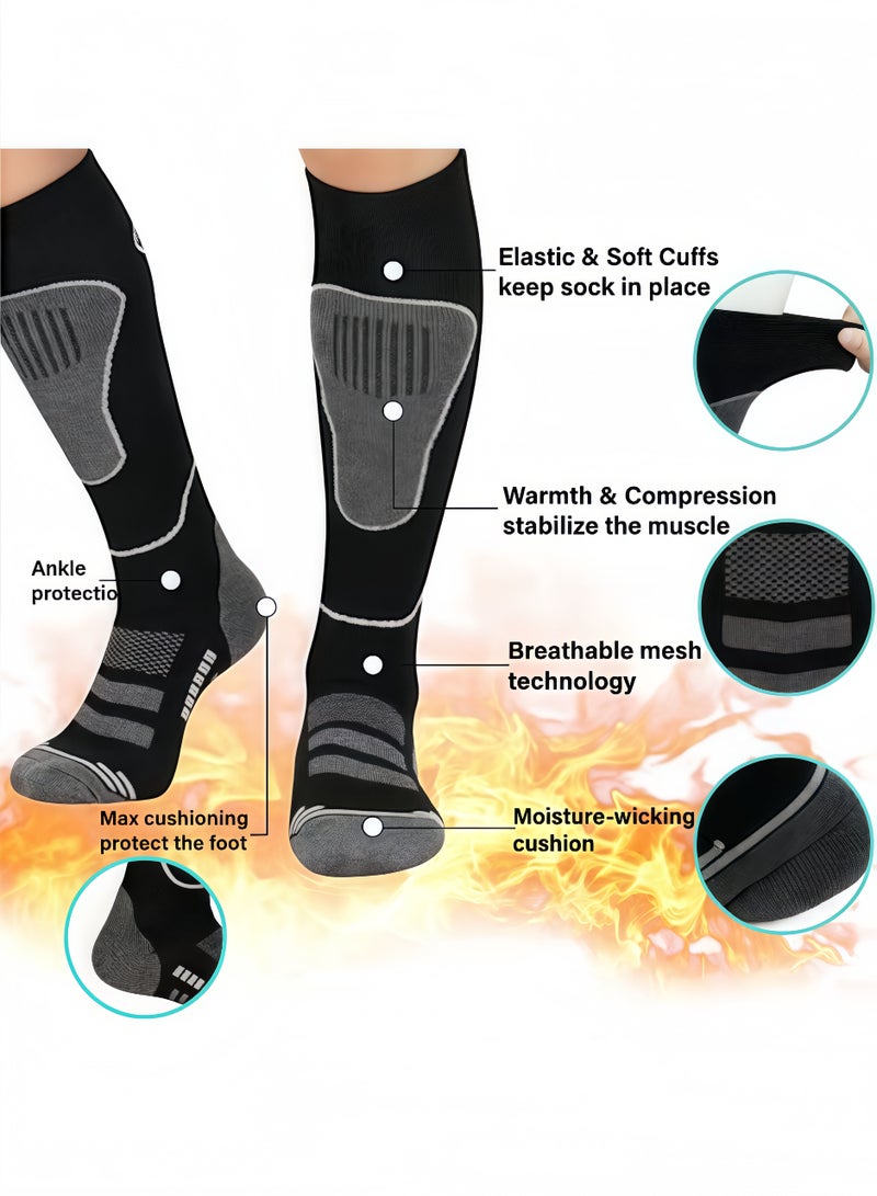 بيتشجوي جوارب تزلج من صوف ميرينو الحراري | طويلة حتى الركبة مع امتصاص الرطوبة | مقاومة للروائح ومناسبة للطقس القارس والرياضات الشتوية - Image 4