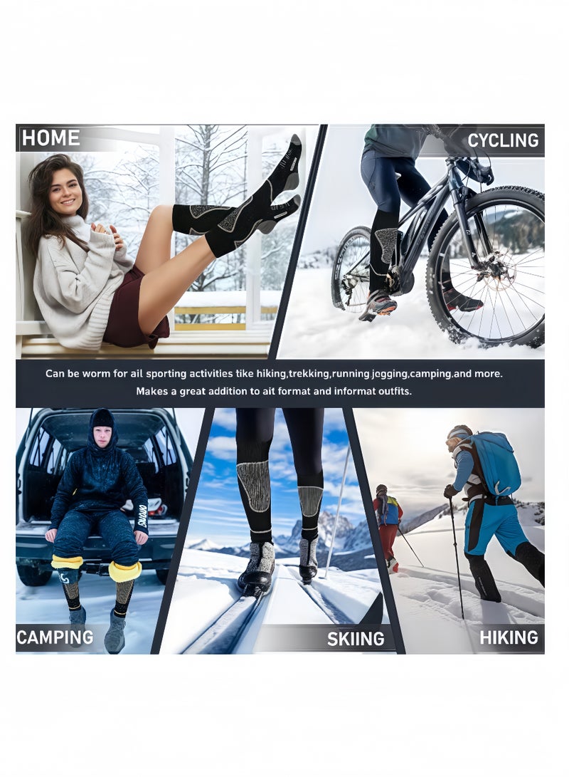 بيتشجوي جوارب تزلج من صوف ميرينو الحراري | طويلة حتى الركبة مع امتصاص الرطوبة | مقاومة للروائح ومناسبة للطقس القارس والرياضات الشتوية - Image 5