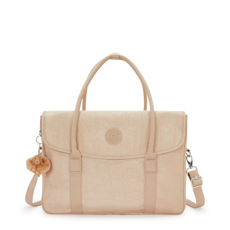 kipling Superworker Sparkled Beige Working Bag With Removable Shoulder Strap - Image 1
