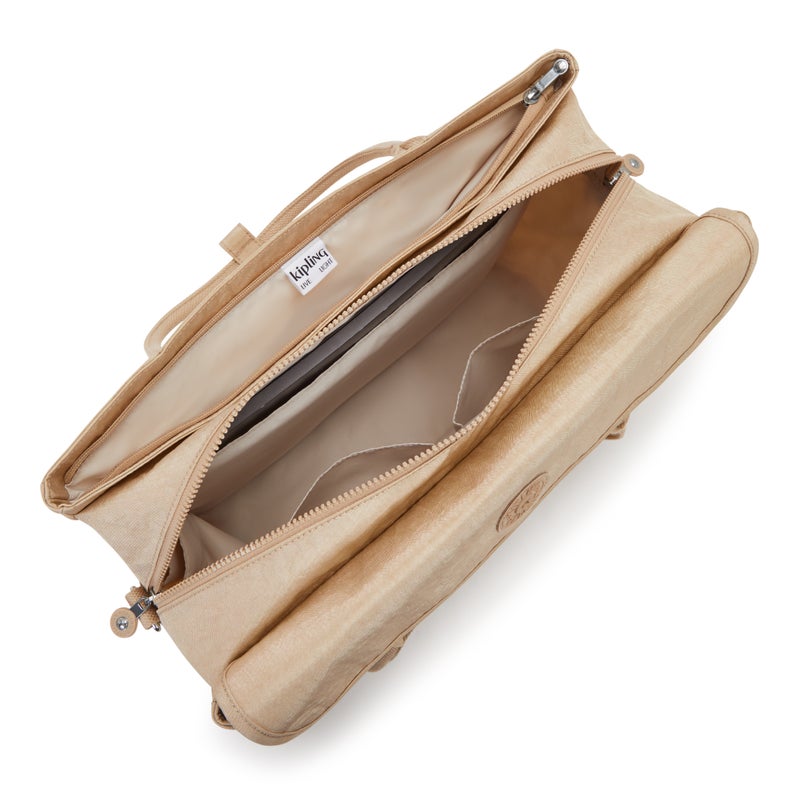 kipling Superworker Sparkled Beige Working Bag With Removable Shoulder Strap - Image 3