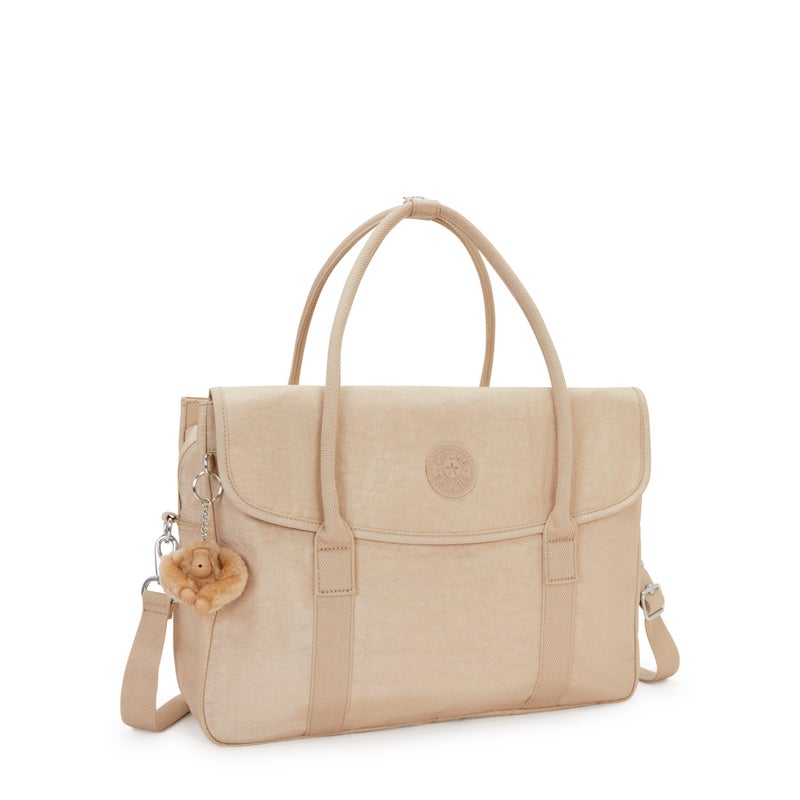 kipling Superworker Sparkled Beige Working Bag With Removable Shoulder Strap - Image 4