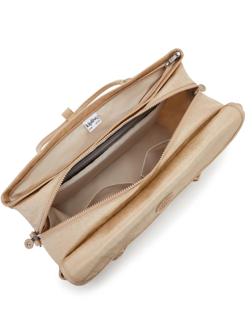 كيبلينغ حقيبة عمل سوبر ووركر بحزام كتف قابل للإزالة - بيج لامع - Image 3