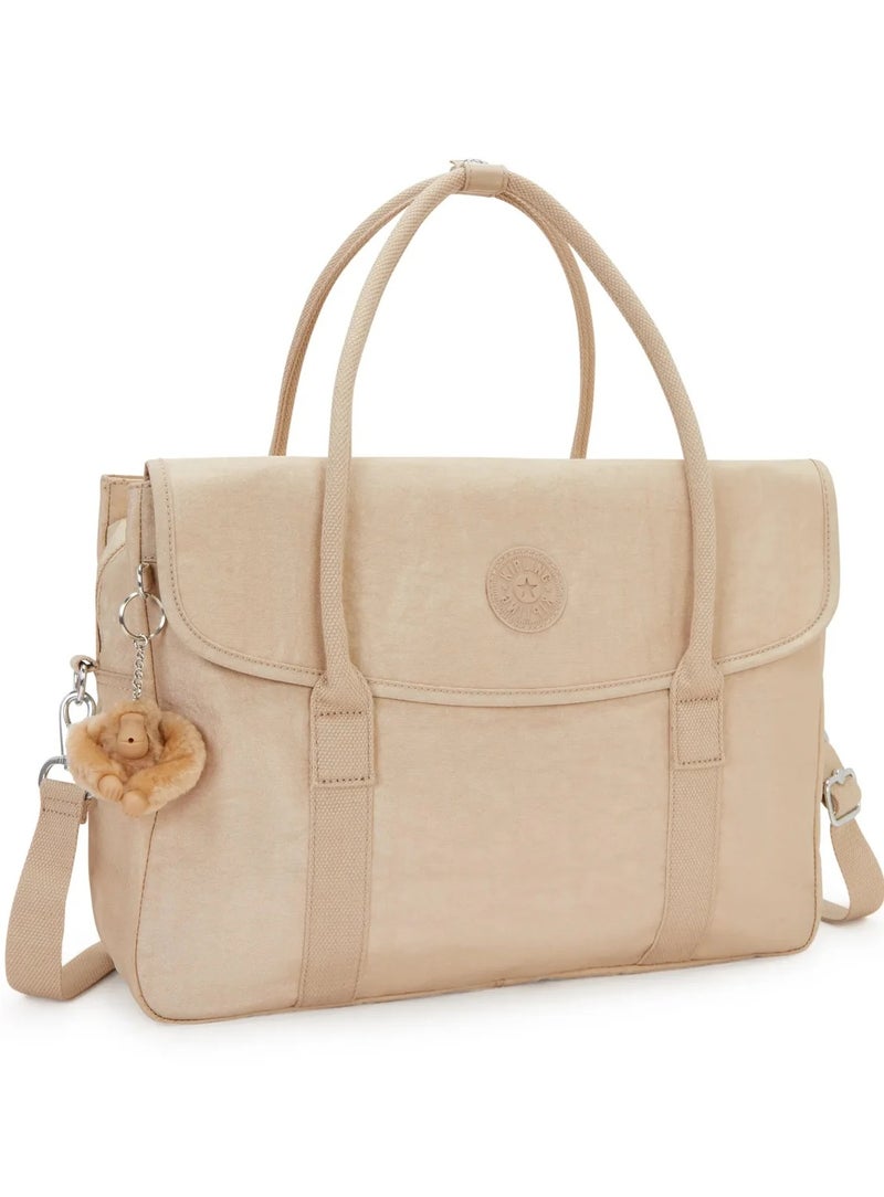 كيبلينغ حقيبة عمل سوبر ووركر بحزام كتف قابل للإزالة - بيج لامع - Image 4