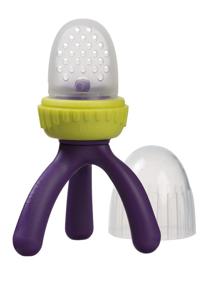 b.box Silicone Fresh Food Feeder | Ages 4 Months+ | Tripod Design Easy for Baby to Hold | Perfect for Fresh or Frozen Foods | Cap Included for On The Go | Dishwasher Safe (Passion Splash) - Image 1