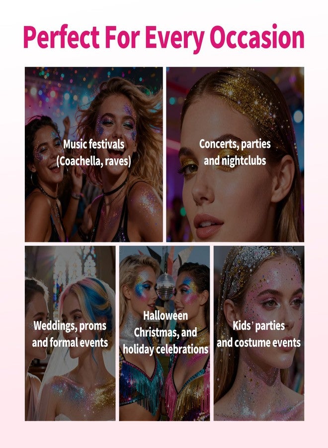 gowwim Glitter Stick for Hair Face & Body, Sparkle Stick with 6 Glitter Colors, Chunky Glitter for Kids, Body Glitter for Women, Face Glitter for Makeup, Parties, Festivals & Cheer, Purple - Image 5