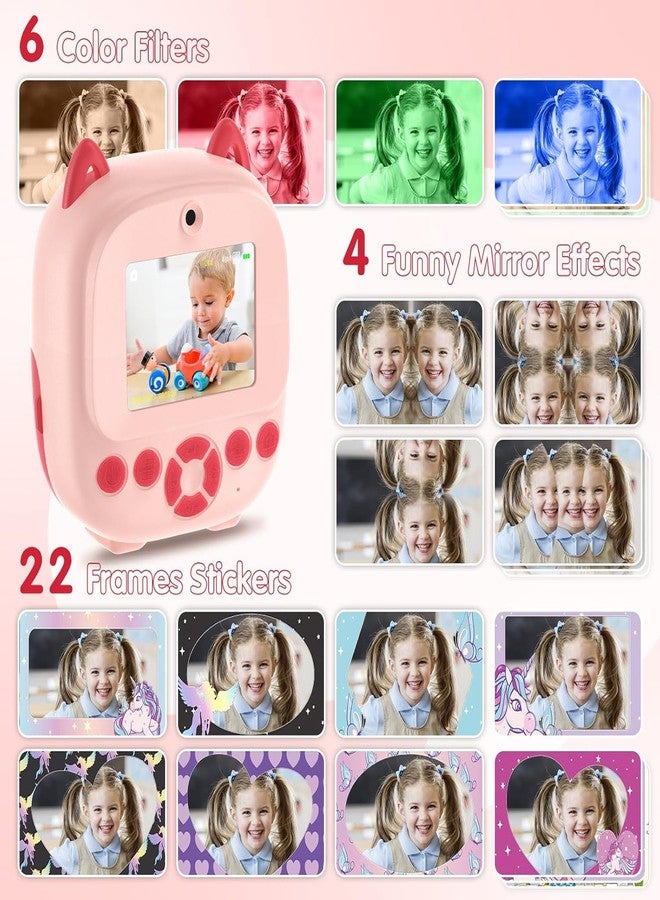 CADDLE & TOES Kids Instant Print Camera – Mini Digital HD Photo & Video Camcorder with Games | Fun Learning Toy for Boys & Girls Ages 4-18 | Includes 2 Print Rolls – Ideal Gift for Kids (Pink Owl) - Image 5