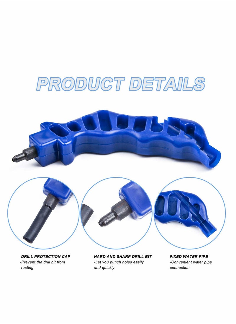 KASTWAVE - طقم أدوات تثقيب ثقوب الري بالتنقيط، أداة تثقيب أنبوب التنقيط 2 في 1 للأعمال الخارجية، مثقب يدوي لفتحة أنبوب الري 16/20 مم من PE (طقم أدوات المثقاب الاحترافي) - Image 1